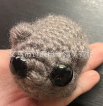 Cartoon Sad Hamster Crocheted Doll Keychain