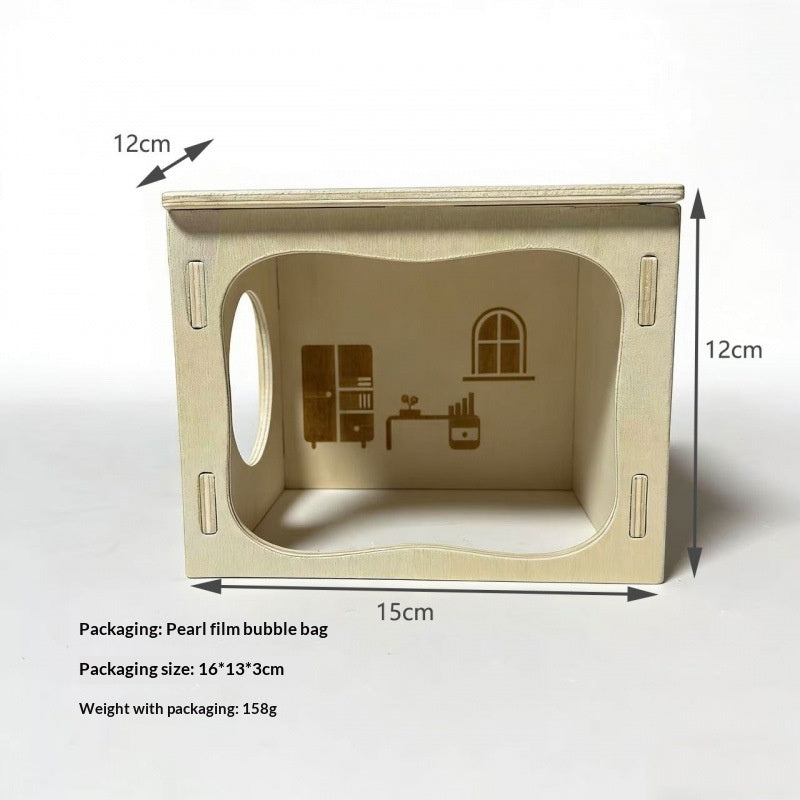 Wooden Gold-flecked Hamster Detachable Observation And Hideaway Playhouse