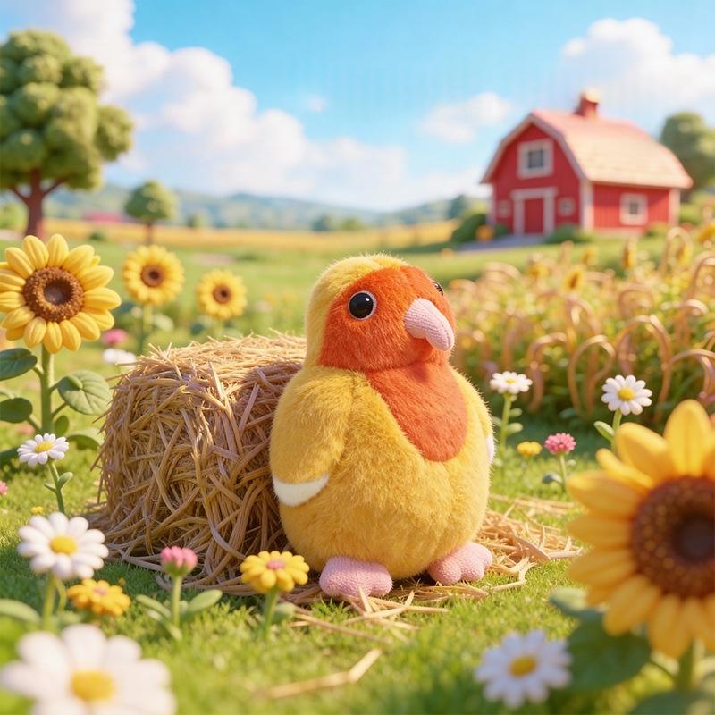 Yellow Peach Parrot Plush Toy