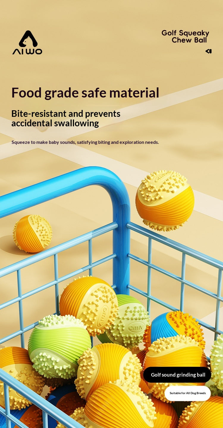 Small Size Squeaky Golf Ball Dog Chew Toy, New Material, Training Toy For Teddy & Golden.