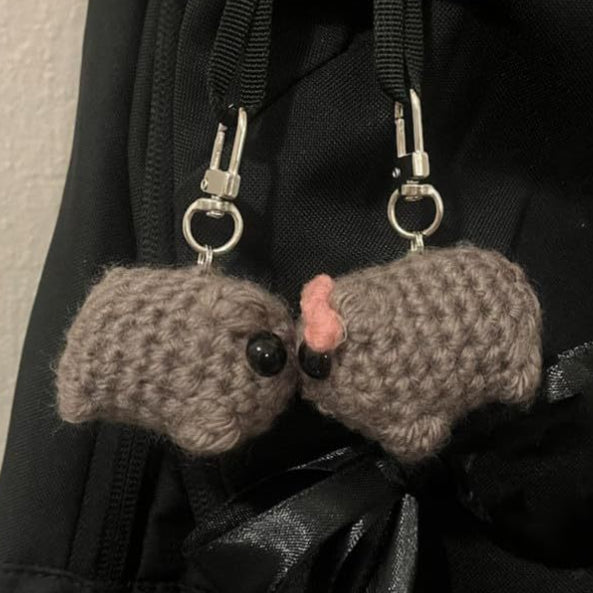 Cartoon Sad Hamster Crocheted Doll Keychain