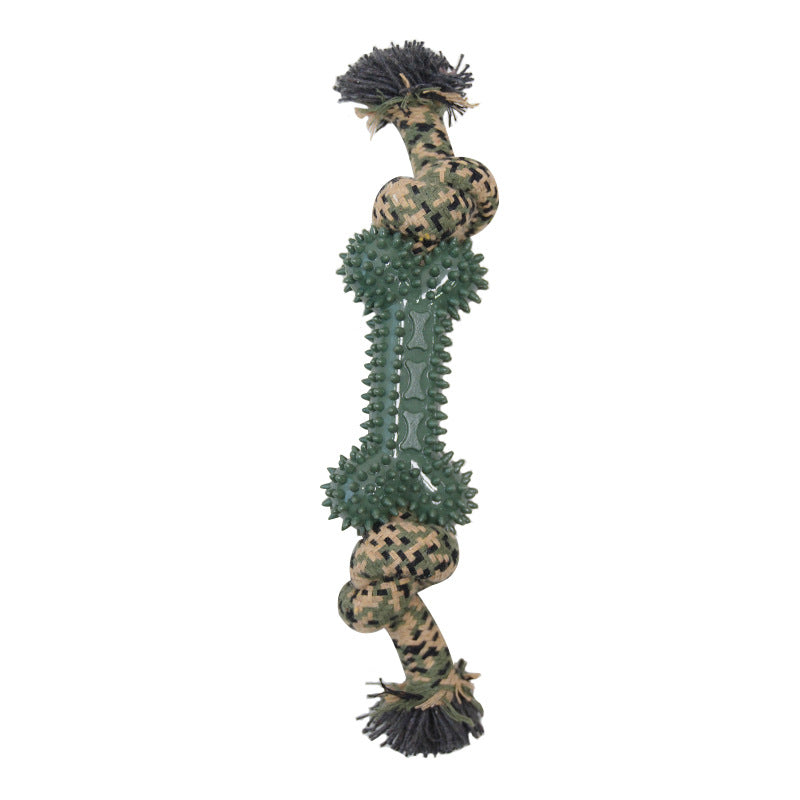 Dog Toy Camouflage Cotton Rope Ball For Teething Durable And Tooth-Cleaning