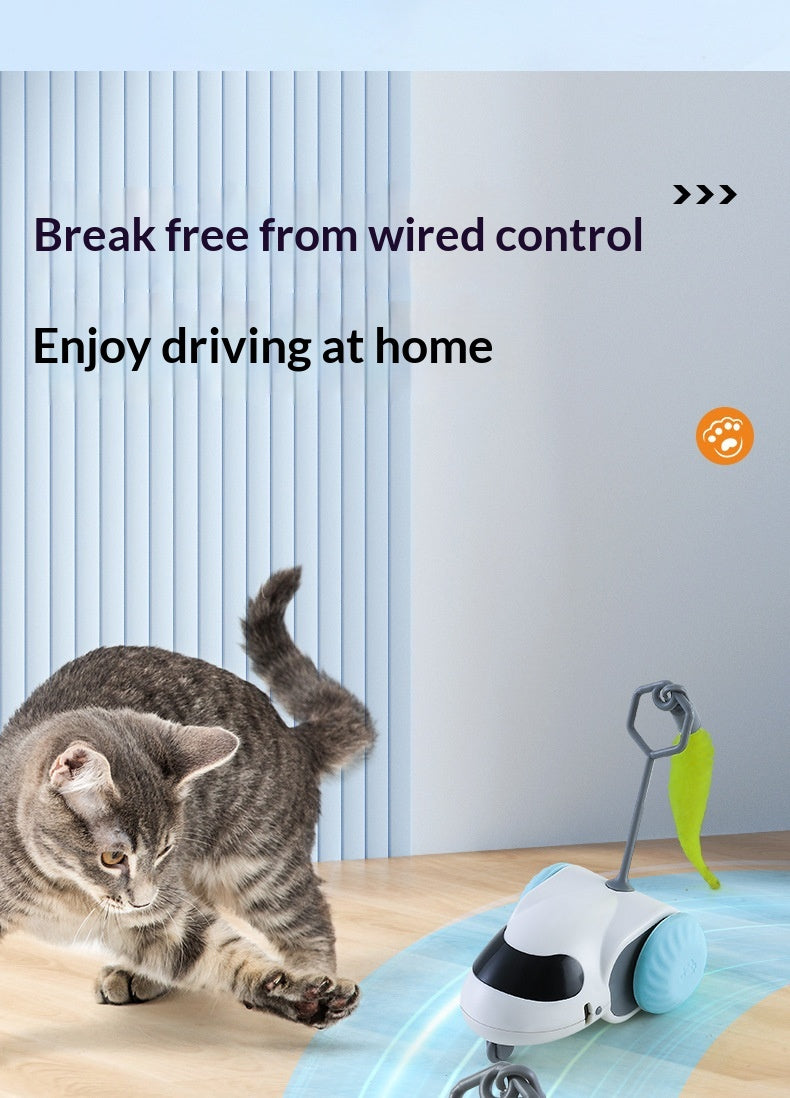 Electric Smart Racing Car Cat Toy With Simulation Mouse, Silent & Durable.