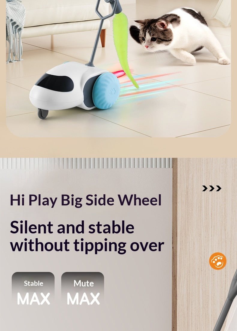 Electric Smart Racing Car Cat Toy With Simulation Mouse, Silent & Durable.