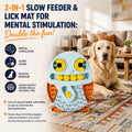 Slow Feeder Dog Bowl & Lick Mat, Interactive Puzzle Toy  Fast Eaters, Treat Dispensing, Non-Slip Base, Small, Medium, Large Dogs,Sound Toy