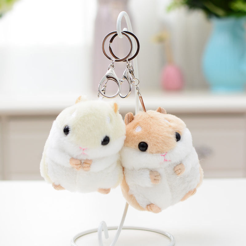 Cute Hamster Plush Toy Doll Schoolbag Pendant Keychain