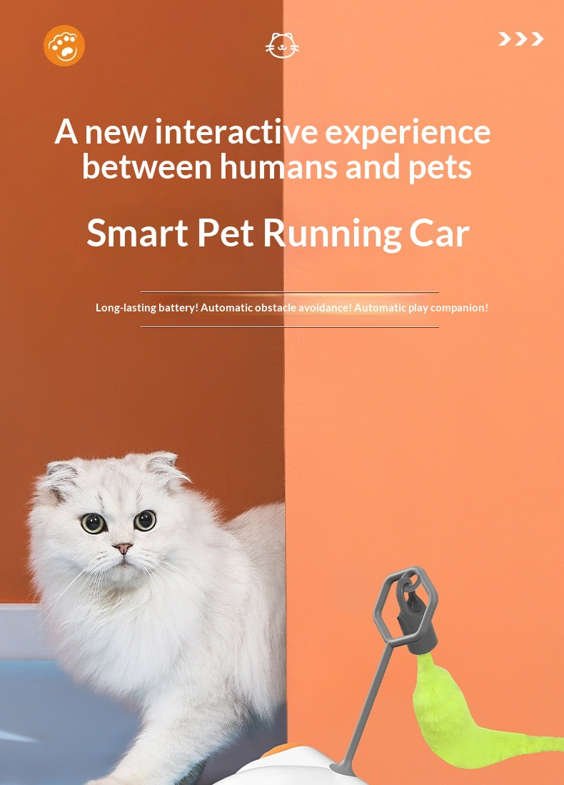 Electric Smart Racing Car Cat Toy With Simulation Mouse, Silent & Durable.