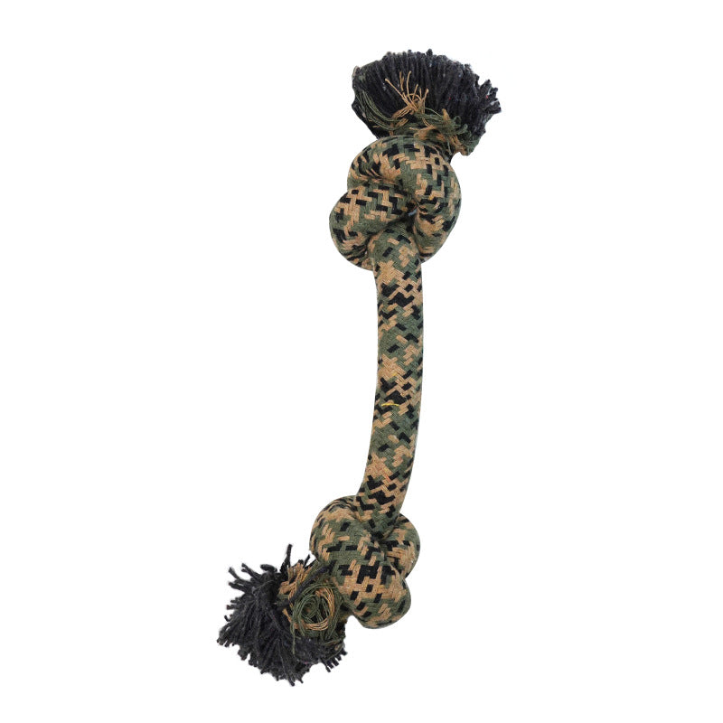 Dog Toy Camouflage Cotton Rope Ball For Teething Durable And Tooth-Cleaning
