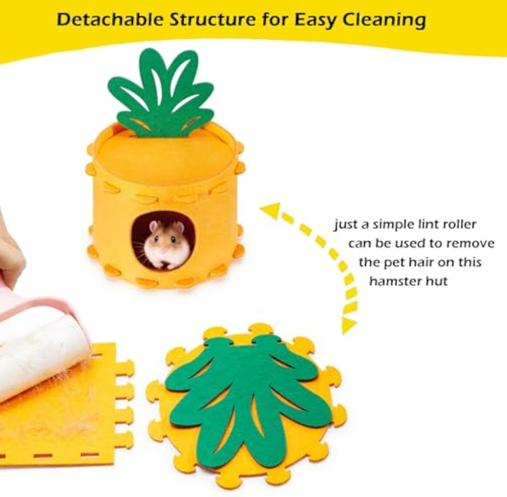 Felt Hamster Houses And Hideouts, Cute Carrot Shape Syrian Hamster Hut, Gerbil House Easy Clean, Thick Felt And Sturdy Dwarf Hamster Hideaway, Hamster Cage Decor For Gerbil Mice Sleeping Hiding