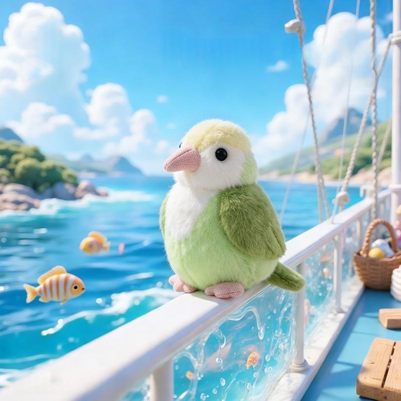 Yellow Peach Parrot Plush Toy