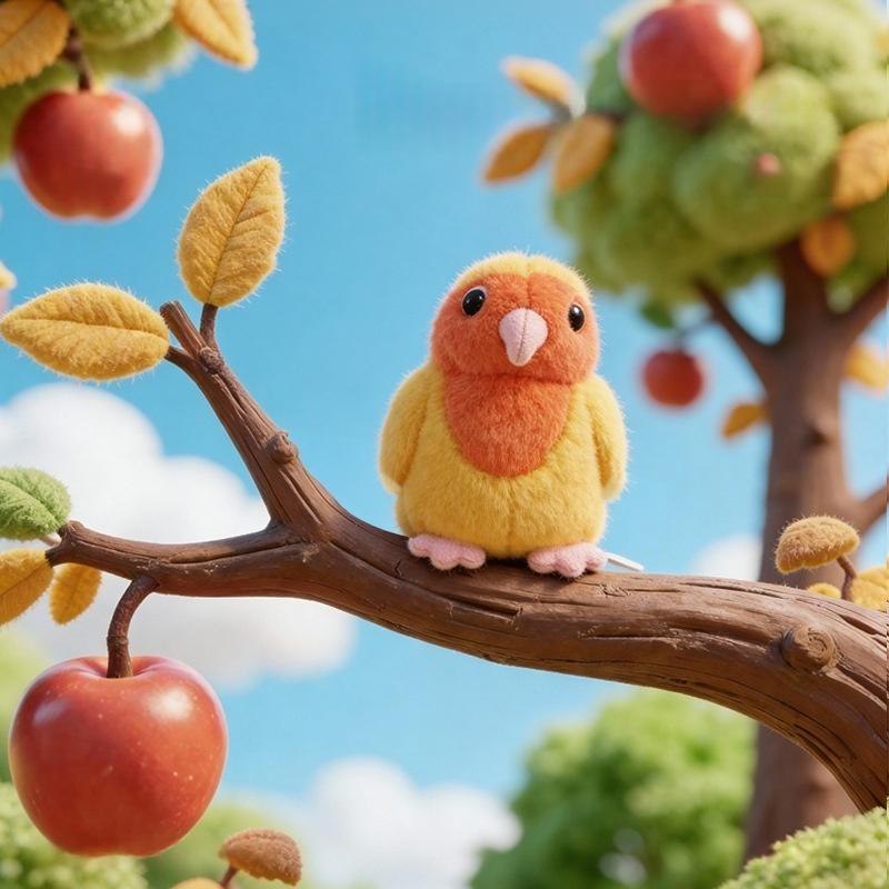 Yellow Peach Parrot Plush Toy
