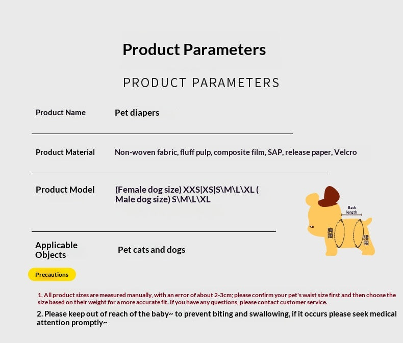 Disposable Dog Diapers & Physiological Pants For Male & Female.