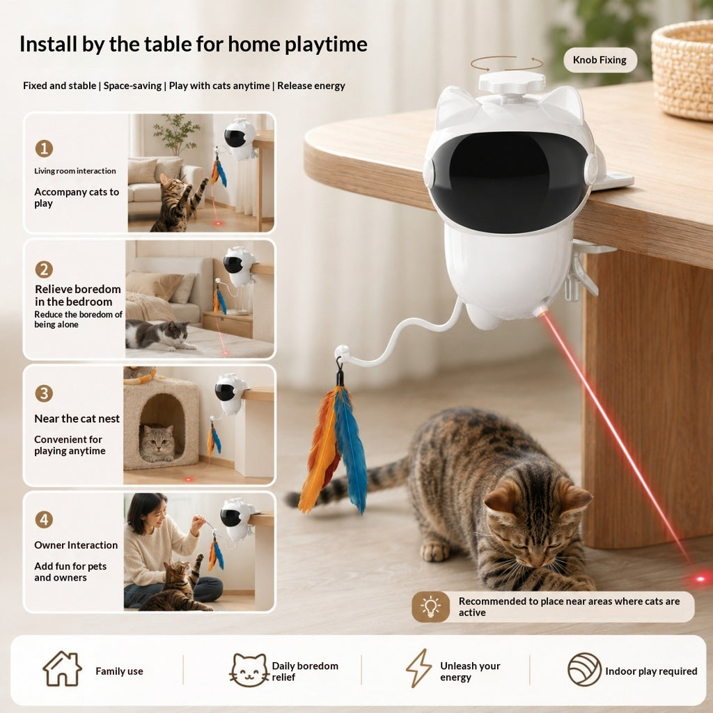 Laser Cat Wand Toy, Self-Play Interactive Pet Toy.