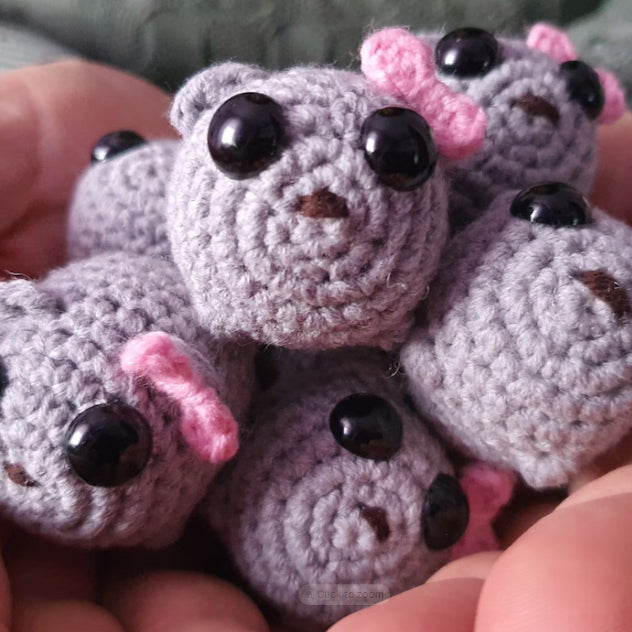 Cartoon Sad Hamster Crocheted Doll Keychain