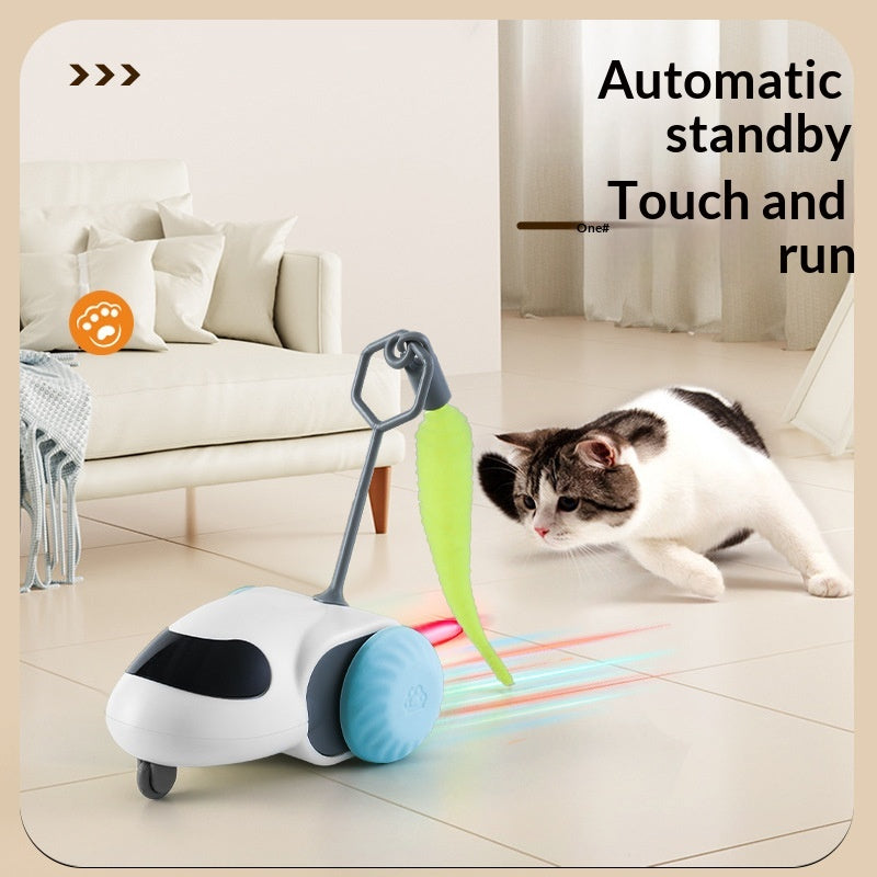 Electric Smart Racing Car Cat Toy With Simulation Mouse, Silent & Durable.